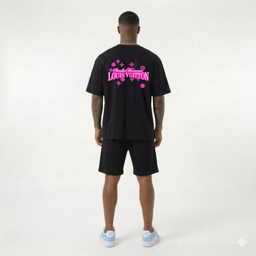 Compleu Bărbați Premium Negru – Tricou Oversized & Pantaloni Scurți | Luxury Streetwear